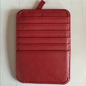 Lodis Red Leather Card Wallet